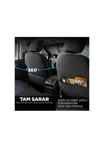Tr Audi A3 Hb 2007 İle Uyumlu Koltuk Kılıfı Seti, Siyah-kırmızı, Deri Detaylı, Tam Set Genel