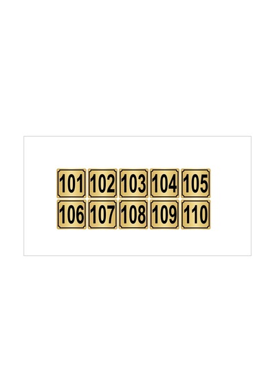 Metal Kapı,Masa,Dolap Numarası 4Cmx4Cm 10 Adet (101...110) (428976693)