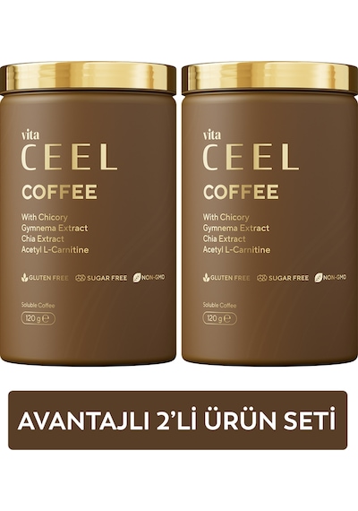 2'li Hindiba, Gimneya, Chia Extract, L-karnitim İçeren  Kahve Çözünebilir
