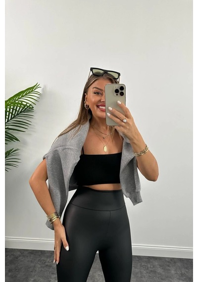 Winmoda34 Lüx Kalite Oslofit Çatlamayan İthal Kumaş Mat Deri Tayt Siyah
