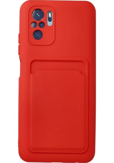 Newface Xiaomi Redmi Note 10s Kılıf Kelvin Kartvizitli Silikon - Kırmızı