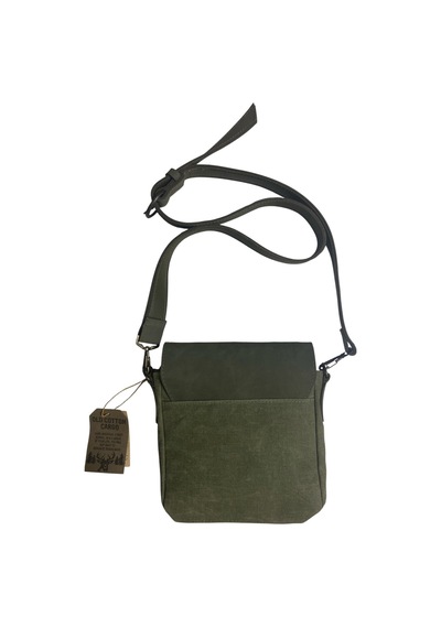 Old Cotton Cargo Kaliteli Su Geçirmez Unisex Küçük Kanvas Günlük Postacı Çantası 20 Cm X 20 Cm Haki