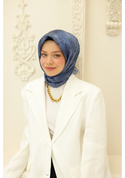 Silk Home Shiny Eşarp 75002-60 Karolina Mavi, Çelik Mavi