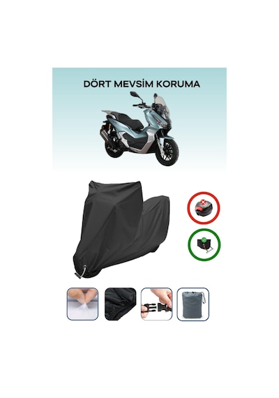Siyah Kilit Uyumlu Arora Beatrix Uyumlu Motor Brandası, Koruma Örtüsü