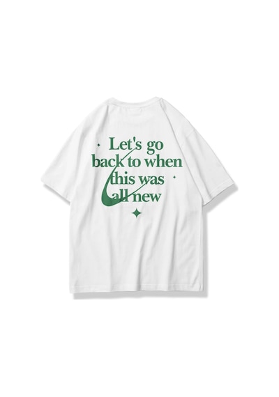 Tarzsokak Unisex Let's Go Back Tshirt Beyaz