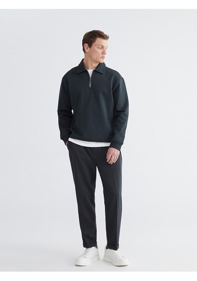 Lcw Vision Antrasit Polo Yaka Erkek Kalın Sweatshirt