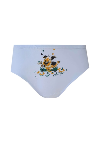 Hepsine Rakip 6lı Kız Çocuk Slip Külot Baskılı Pamuklu Rahat Ekonomik Beyaz