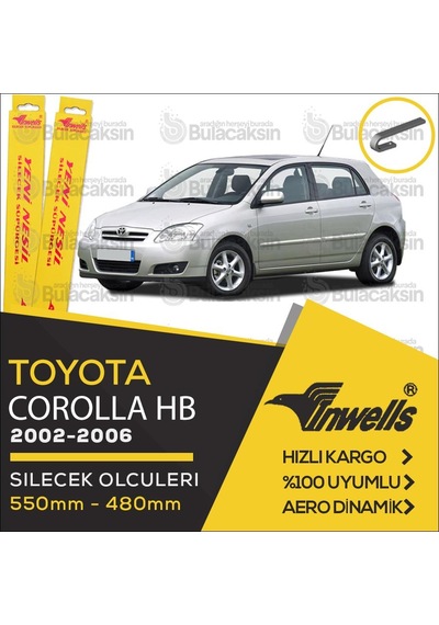 Toyota Corolla Uyumlu Hb Muz Silecek Takımı 2002-2006 İnwells