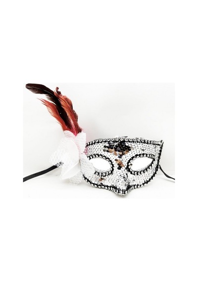 Siyah Kadife Rengarenk Pullu Maske