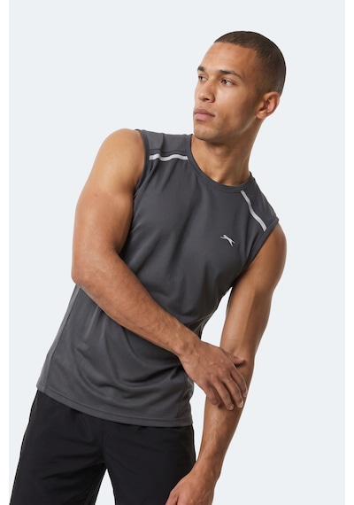 Slazenger Rexıs Erkek Kolsuz Koyu Gri Tişört