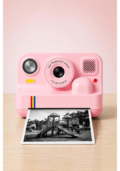 Çocuk Anında Baskılı Fotoğraf Makinesi 16mp Dijital Kamera 1080p Video Wifi Telefon Destekli