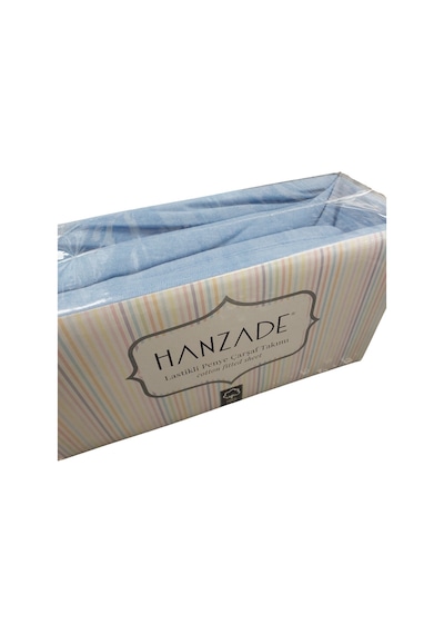 Hanzade %100 Pamuk Penye Lastikli Çift Kişilik Çarşaf Seti 160x200+30 - Mavi Mavi