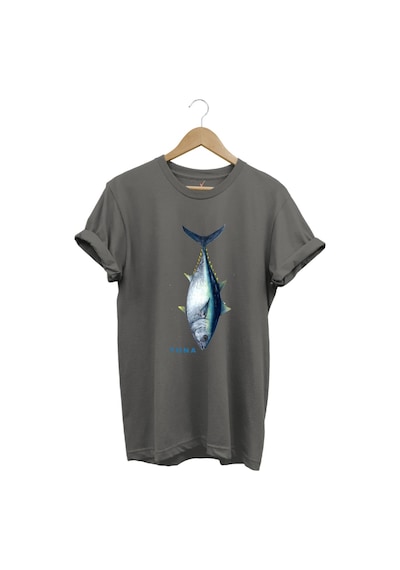 Fishing Balıkçılık Tuna Balığı Tasarım Baskılı %100 Pamuk Regular Fit Unisex T-shirt Gri Fishing Balıkçılık Tuna Balığı Tasarım Baskılı %100 Pamuk Regular Fit Unisex T-shirt Gri