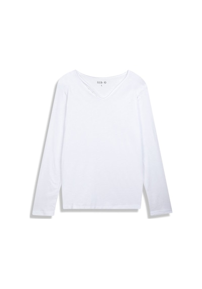 Ltb Uzun Kollu V Yaka Önü Düğmeli Beyaz Sweatshırt Beyaz 2XL