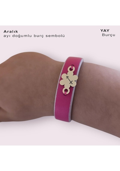 Aralık Ayı Doğumlarına 14 Ayar Altın Plakalı Çiçek Motifli Doğal Pembe Derili Hediye Bileklik-383ay Aralık Aralık Ayı Doğumlarına 14 Ayar Altın Plakalı Çiçek Motifli Doğal Pembe Derili Hediye Bileklik-383ay Aralık