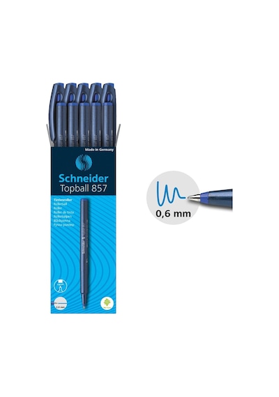 Schneıder Topball 857 Konik Uçlu Roller Pilot Kalem Mavi 0,6 Mm 10 Lu Mavi