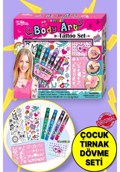 Tokidas Body Art Tattoo Set - Vücut Dövme Sanatı Seti T11b