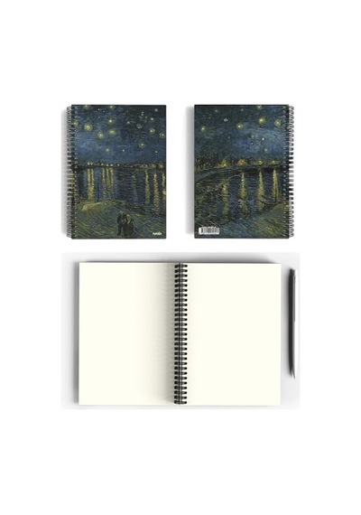 Vincent Van Gogh/starry Night Over The Rhone,1888 / Spiralli Defter 04 / A5 / Çizgisiz / 100 Sayfa