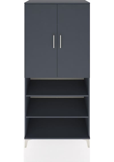 Hyperion Dolap 4 Raflı 2 Kapaklı Tek Askılı 88x44x195 Antrasit-antrasit Antrasit