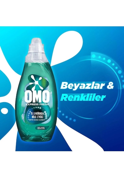 Omo Express Beyaz & Renkliler Sıvı Çamaşır Deterjanı 4 x 1480 ML