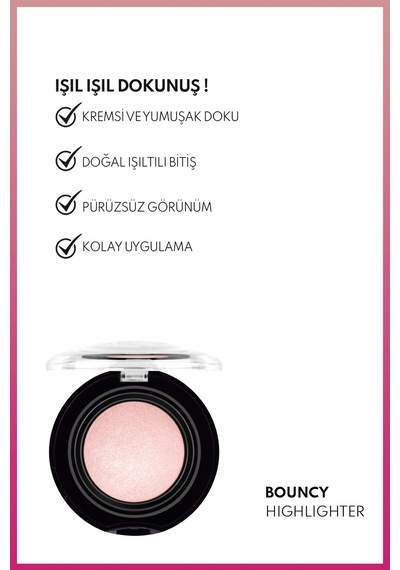 Note Bouncy Highlighter Yumuşak Kremsi Aydınlatıcı - 02 Petal Pink