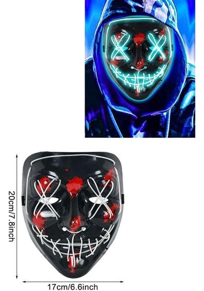 Işıklı - 988 - Led Maske Parti Eğlence Maskesi Hallowen - Shopgpt - Neon Maske Yeşil