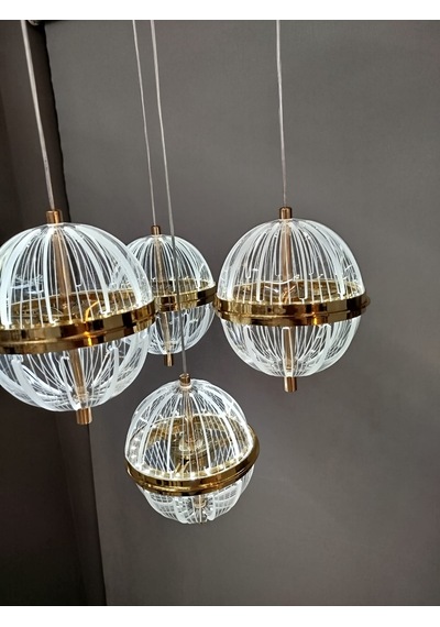 Modern Led Sarkıt Avize4 Lu Sarı