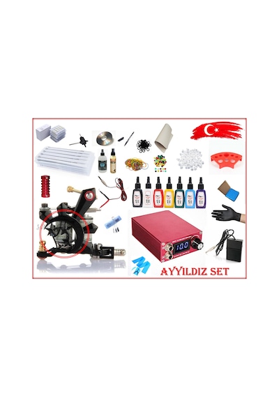 Ayyıldız Model Tattoo Dövme Makinası Full Set
