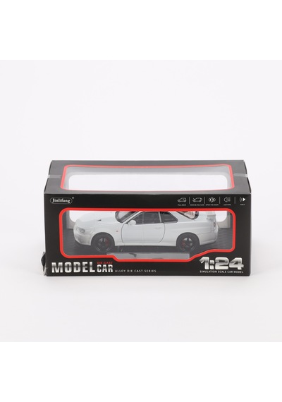 1:24 Ölçek Sesli Işıklı 4 Kapısı Kaput Ve Bagajı Açılan Stantlı Model Araç Gtr Beyaz