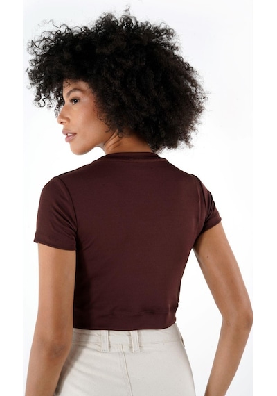 Alexandergardı Bisiklet Yaka Crop T-shirt B24-326a 001