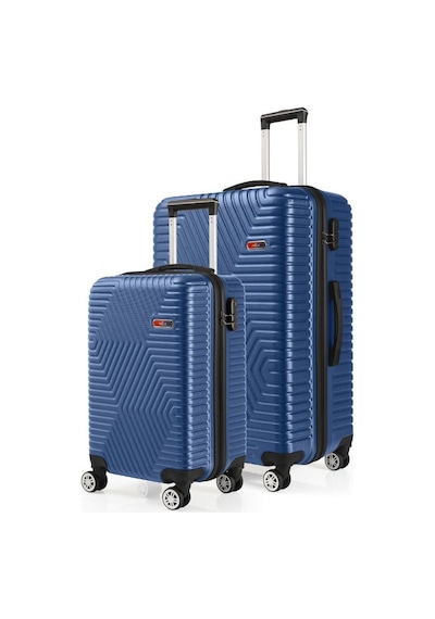 G&d Polo Suitcase Abs Kabin Ve Büyük Boy Çivit Mavi 2'li Valiz Seti 600.05-set-bk Mavi