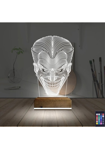 Luvivia Joker Face 3d Lamba - Masa Gece Lambası Şeffaf
