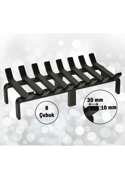 Aktepe Group 48 Cm X 32 Cm 8 Çubuklu Ekstra Şömine Izgarası Dar Gözlü Izgara