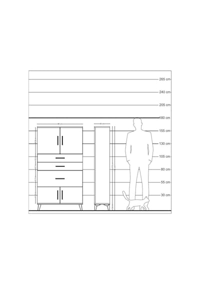 Arges Dolap 2 Raflı 3 Çekmeceli 4 Kapaklı 88x30x163 Çam-çam Atlas Çam