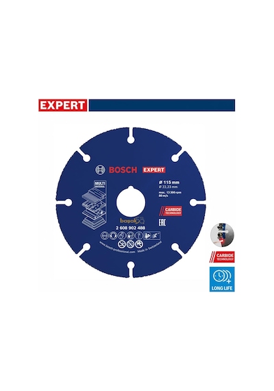 Bosch Expert 115 Mm Taşlama İçin Ahşap Ve Çok Amaçlı Kesme Diski 2608902488