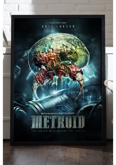 Metroid Siyah Ahşap Çerçeveli Poster, Dekoratif Oyun Duvar Tablosu