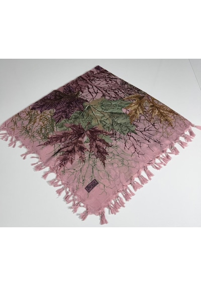 Beyce Cotton Sökme Boncuklu Desenli Tülbent 06439 Pembe