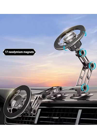 Magsafe Uyumlu Full Metal 360 Araç İçi Telefon Tutucu / Mekanik
