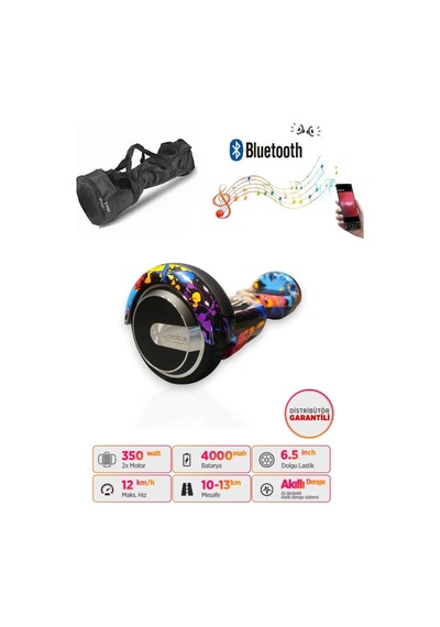 Citymate Hoverboard 6.5 inch Elektrikli Kaykay Scooter Bluetooth Hoparlörlü Çanta Hediye D26