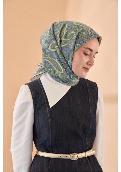 Silk Home Yaz Esintisi Eşarp 150002-01 Mavi, İndigo, Fosforlu Yeşil