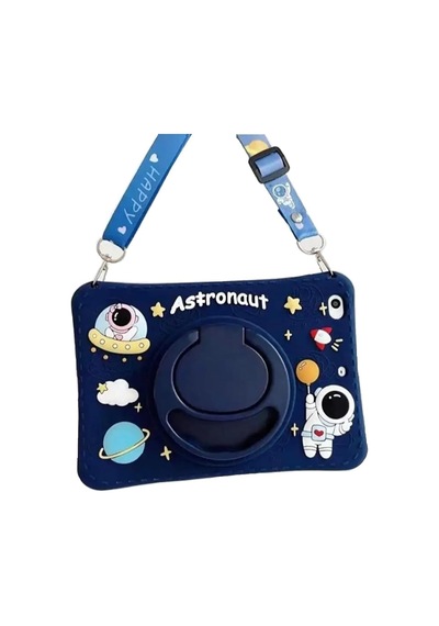 Astronot Kılıf Silikon Standlı Darbe Korumalı Eğlenceli Çocuk Kılıf Lacivert Apple İpad Mini İpad Mini 2 İpad Mini 3 7.9 İnç İle Uyumlu Ürün