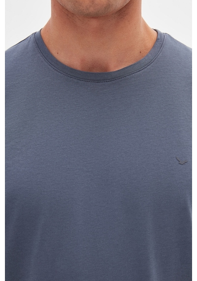 D's Damat Ds Damat Regular Fit Füme Düz Nakışlı %100 Pamuk T-shirt 4hc140632006m Füme