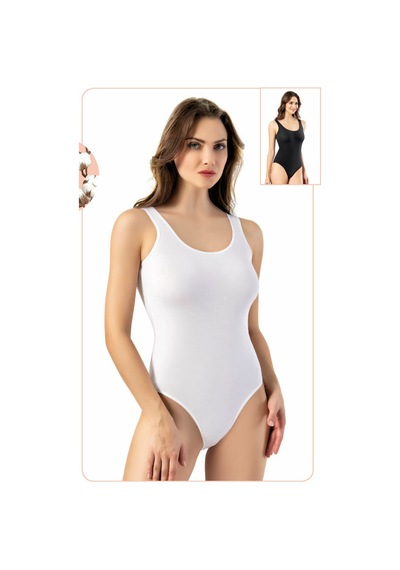 Loule Kadın 3'lü Siyah %95 Pamuklu Kalın Askılı Alttan Kancalı Body