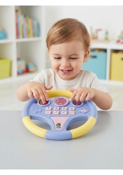 Eğitici Ve Müzikli Pilli Trafik Eğitim Direksiyonu - Sesli Ve Işıklı 8 Tuşlu Oyuncak