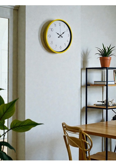 36 Cm Standart Sarı Duvar Saati Renkli 10993288