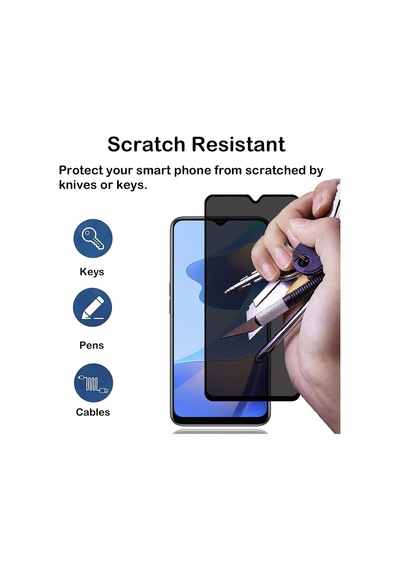 Oppo A16 Privacy Hayalet Ekran Koruyucu 2 Adet - 9h Temperli Cam, Yan Görünme Engelleyici, Tam Kaplama