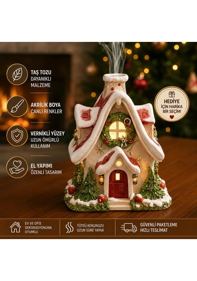 Yılbaşı Karlı Ev 10 cm