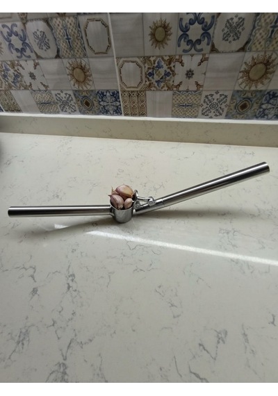 Lüks Paslanmaz Çelik Sarımsak Ezici Metal Dayanıklı Sarımsak Sıkıcı Pres 15 Cm-5 Cm Gümüş