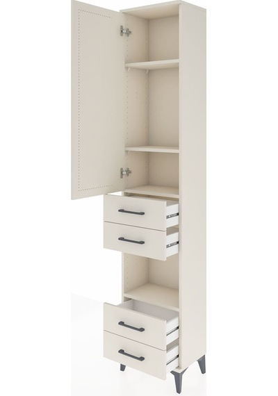 Arges Dolap 4 Raflı 4 Çekmeceli Tek Kapaklı 44x30x221 Aytaşı-... Aytaşı