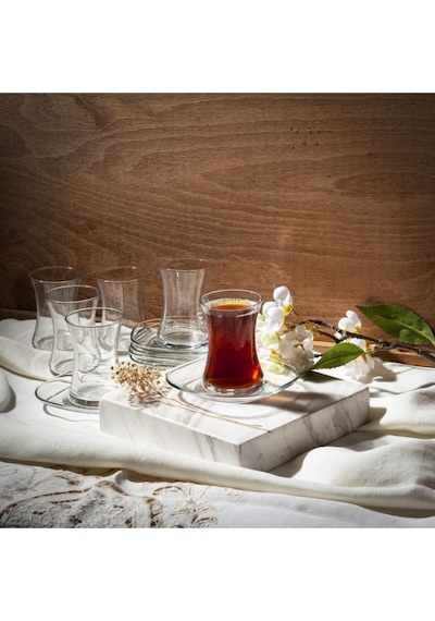 Lav Nez Çay Bardak - 12 Li Çay Bardağı Şeffaf